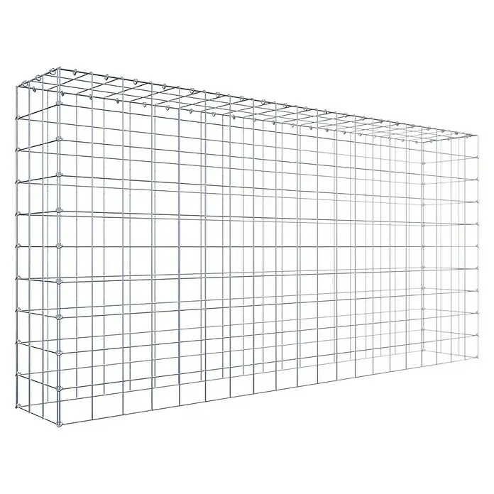 Gabiona Gabione Typ 3 - Zum Anbau in der Höhe, 200 x 30 x 100 cm, Stahl, Maschenbreite: 100 mm, Maschenhöhe: 100 mm - Gabione aus Drahtgitter für dekorative Zwecke im Garten- und Landschaftsbau, stabil und vielseitig.