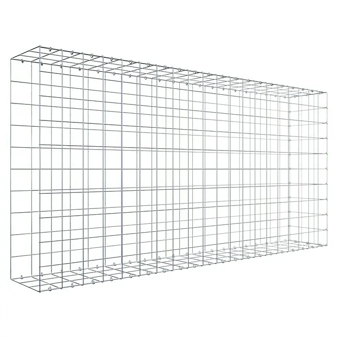 Gabiona Gabione Typ 2 - Zum Anbau in der Länge, 200 x 30 x 100 cm, Stahl, Maschenbreite: 100 mm, Maschenhöhe: 100 mm, C-Ring - Ein Gabionenkorb aus Drahtgeflecht, ideal für Garten- und Landschaftsbau, bietet Stabilität und vielseitige Gestaltungsmöglichkeiten.