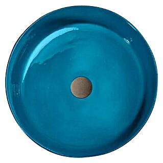 Cipì Nasadni okrugli umivaonik Index Blue Sardinia (Promjer: 42 cm, bez izljeva, Plava)