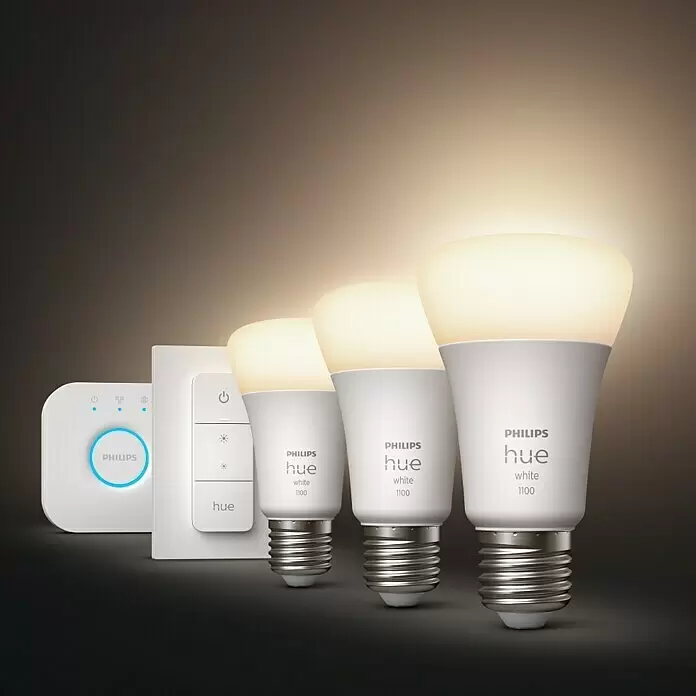 Philips Hue LED-Lampe WhiteE27, Dimmbar, Warmweiß, 1.055 lm, 9,5 W