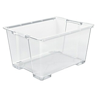 Rotho Clear Box (L x B x H: 78,7 x 58,6 x 43,8 cm, Transparent, Fassungsvermögen: 140 l)