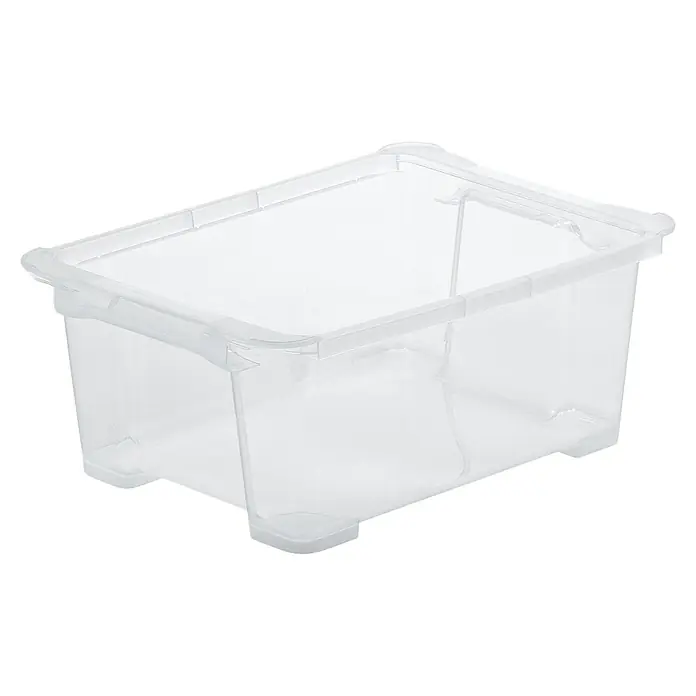 Rotho Aufbewahrungsbox Clear-Box - L x B x H: 38,7 x 27,9 x 15,8 cm, Transparent, Fassungsvermögen: 11 l - Eine durchsichtige Aufbewahrungsbox aus Kunststoff mit verstärkten Ecken und einem stabilen Rand zur Lagerung von Gegenständen.
