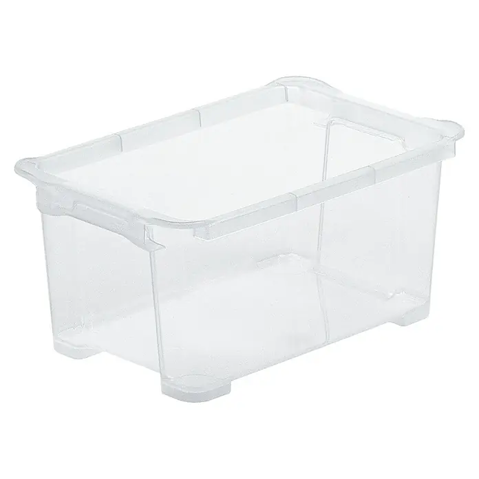 Rotho Aufbewahrungsbox Clear-Box - L x B x H: 27 x 17,2 x 12,8 cm, Transparent, Fassungsvermögen: 4 l - Klare Aufbewahrungsbox aus Kunststoff mit verstärkten Kanten, ideal für die Organisation verschiedener Gegenstände und zur platzsparenden Lagerung.
