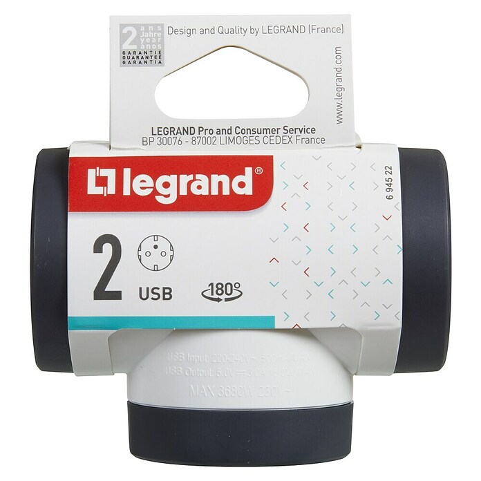 Legrand Ladrón Rotativo (Blanco/Negro, 3.680 W) | BAUHAUS