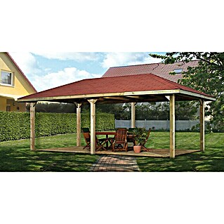 Weka Pavillon Gartenoase 651 B (L x B: 380 x 678 cm, Mit Dachschindeln)