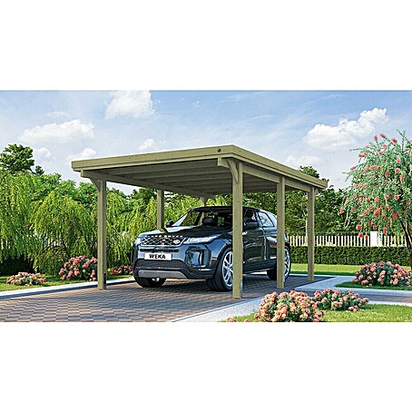 Weka Carport Optima (Außenmaß inkl. Dachüberstand (B x T): 3,22 x 5,12 m, Einzelcarport, Kesseldruckimprägniert)