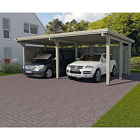 Weka Carport Optima Duo (Außenmaß inkl. Dachüberstand (B x T): 6,03 x 5,12 m, Doppelcarport, Kesseldruckimprägniert)