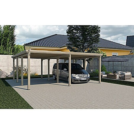 Weka Carport Optima Duo (Außenmaß inkl. Dachüberstand (B x T): 6,03 x 6,12 m, Doppelcarport, Kesseldruckimprägniert)