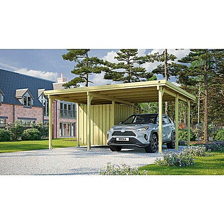 Weka Carport Memmingen (Außenmaß inkl. Dachüberstand (B x T): 5,12 x 4,33 m, Einzelcarport, Kesseldruckimprägniert)
