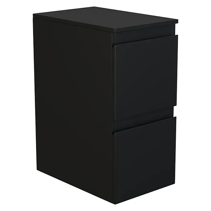 Camargue Espacio Unterschrank - 30 x 46 x 60 cm, Gama anthrazit matt - Schwarzer Badezimmerschrank mit zwei Schubladen, ideal für die Organisation Ihrer Badezimmerartikel und zur stilvollen Aufwertung Ihres Raumes.