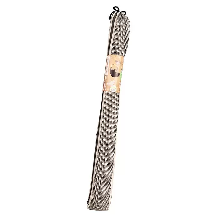 La Siesta Hängesessel Habana Comfort - L x B x H: 180 x 115 x 160 cm, Zebra - Gerollter schwarz-weiß-cremefarbener Hängesessel aus Bio-Baumwolle mit Etikett und Kordelzug.