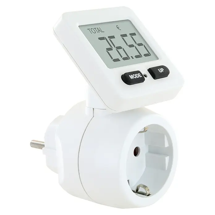 Schwaiger Energiekosten-Messgerät STEM1180 - 230 V, Display, Max. Anschlussleistung: 3.680 W - Energiekostenmessgerät für die Steckdose. Zeigt den Gesamtverbrauch in Euro auf einem Display an.
