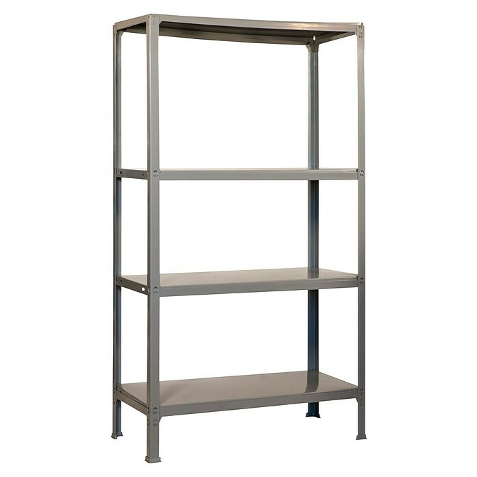 Simonrack Simonhome Estantería metálica Fileclick Mini (L x An x Al: 36 x 80 x 160 cm, Capacidad de carga: 100 kg/balda, Número de baldas: 4 ud., Gris)