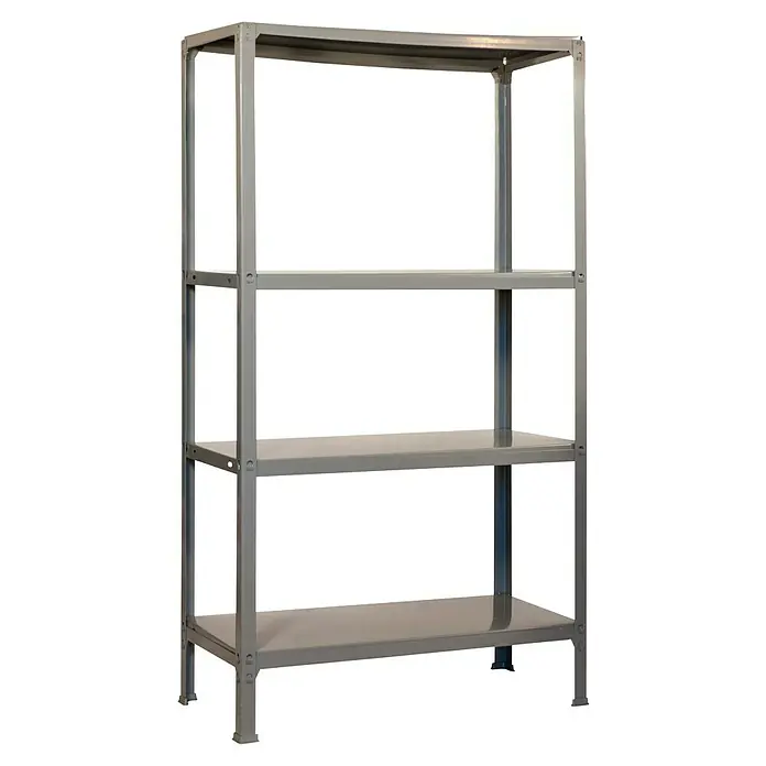 Simonrack Simonhome Estantería metálica Fileclick Mini - Al x An x Pr: 160 x 80 x 36 cm, Número de baldas: 4 ud., Inserción, Gris - Estantería metálica con cuatro estantes. La estantería robusta proporciona un amplio almacenamiento, ideal para taller, garaje o almacén.