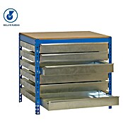 Simonrack Simonwork Banco de trabajo BT5 Box Mobile (L x An: 76 x 151 cm, Altura de trabajo: 91,7 cm, Carga soportada: 280 kg, Azul) | BAUHAUS