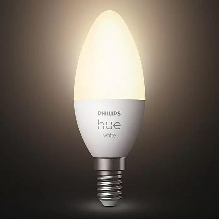 Philips Hue Smart-LED-Lampen Set White - E14, Dimmbar, Warmweiß, 470 lm, 5,5 W, Kerze, 1 Stk. - Stimmungsaufnahme