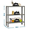 Simonrack Simonhome Estantería metálica Homeclick Plus (L x An x Al: 30 x 100 x 90 cm, Capacidad de carga: 150 kg/balda, Número de baldas: 3 ud., Gris)