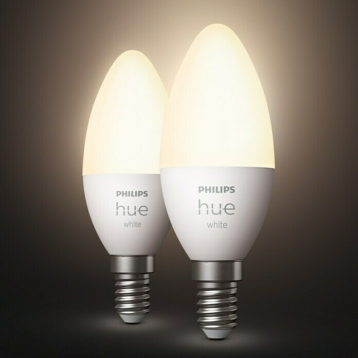 Philips Hue Smart-LED-Lampen Set White (E14, Dimmbar, Warmweiß, 470 lm, 5,5 W, Kerze, 2 Stk.) | BAUHAUS