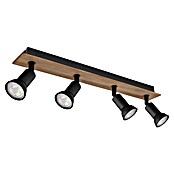 Globo Deckenstrahler Drew (35 W, L x B x H: 50 x 6 x 9 cm, Schwarz/Holz, GU10, 4 Stk.) | BAUHAUS