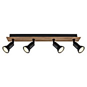 Globo Deckenstrahler Drew (35 W, L x B x H: 50 x 6 x 9 cm, Schwarz/Holz, GU10, 4 Stk.) | BAUHAUS