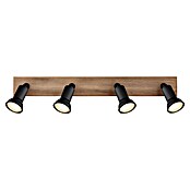 Globo Deckenstrahler Drew (35 W, L x B x H: 50 x 6 x 9 cm, Schwarz/Holz, GU10, 4 Stk.) | BAUHAUS