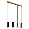 Globo Robby Pendelleuchte (35 W, L x B x H: 65 x 6 x 120 cm, Graphit/Holzoptik, GU10) | BAUHAUS