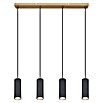 Globo Robby Pendelleuchte (35 W, L x B x H: 65 x 6 x 120 cm, Graphit/Holzoptik, GU10) | BAUHAUS