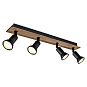 Globo Deckenstrahler Drew (35 W, L x B x H: 50 x 6 x 9 cm, Schwarz/Holz, GU10, 4 Stk.) | BAUHAUS