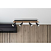 Globo Deckenstrahler Drew (35 W, L x B x H: 50 x 6 x 9 cm, Schwarz/Holz, GU10, 4 Stk.) | BAUHAUS