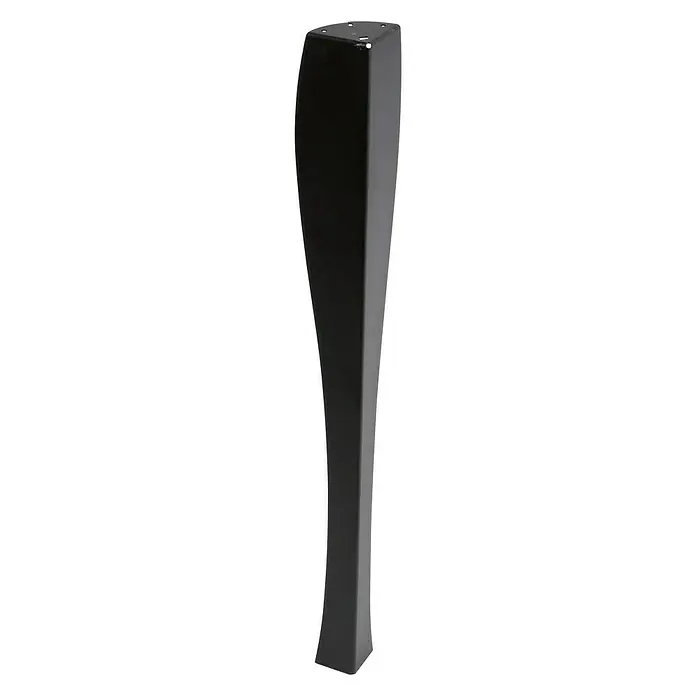 Rei Pata para muebles - L x An x Al: 6 x 6 x 70 cm, Acero, Negro - Elegante pata de mesa negra con base y parte superior cuadrada. Ideal para diseños de muebles modernos y proyectos DIY con su forma única.