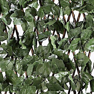 Celosía extensible con hojas (2 x 1 m, Plástico, Marrón/Verde)
