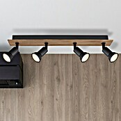 Globo Deckenstrahler Drew (35 W, L x B x H: 50 x 6 x 9 cm, Schwarz/Holz, GU10, 4 Stk.) | BAUHAUS