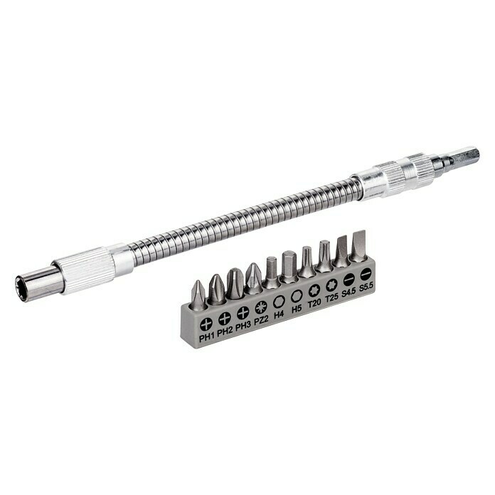 Bosch Set de puntas Flexible (11 pzs., Barra flexible 200mm con adaptador 1/4