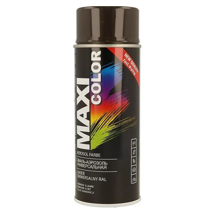 Dupli-Color Pintura decorativa en spray Maxi color - RAL8019, Brillante, 400 ml - Bote de pintura en aerosol MAXI COLOR, pintura en aerosol universal para un secado rápido y resultados de alta calidad.