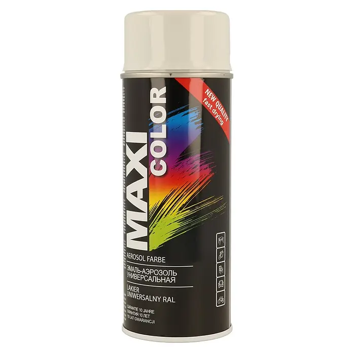 Dupli-Color Pintura decorativa en spray Maxi color - RAL7035, Brillante, 400 ml - Una lata de pintura aerosol MAXI COLOR. Ideal para trabajos de pintura universales, se seca rápido y ofrece nueva calidad.