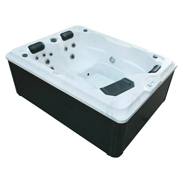 Zunanji masažni bazen Diablo  (210 x 160 x 80 cm, Črna/Bela, Maksimalno število oseb: 3) | 3982 - Outdoor Whirlpools | DCGF - Wellness | DCG - Sauna Wellness | DC - Sanitärinstallation | D - Sanitär | BAUHAUS