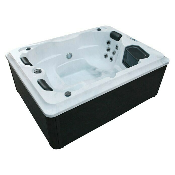 Zunanji masažni bazen Diablo  (210 x 160 x 80 cm, Črna/Bela, Maksimalno število oseb: 3) | 3982 - Outdoor Whirlpools | DCGF - Wellness | DCG - Sauna Wellness | DC - Sanitärinstallation | D - Sanitär | BAUHAUS