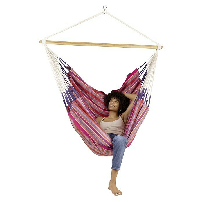 La Siesta Hamaca colgante Habana Kingsize (L x An x Al: 210 x 130 x 170 cm, Rojo/Blanco) | BAUHAUS