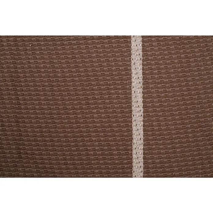 La Siesta Kissenhülle Cariño - Choco, L x B: 50 x 50 cm, Baumwolle - Nahaufnahme eines braunen Teppichs mit einem hellen Streifen. Die Textur des Teppichs ist gut sichtbar.