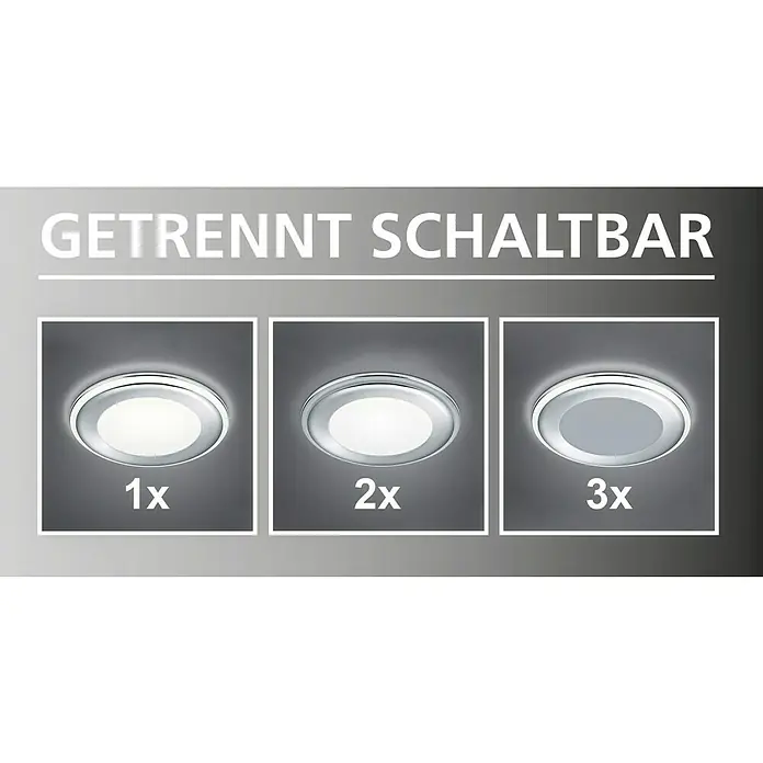 Trio Lighting Downlight empotrable LED redondo Aura - 5 W, Ø x Al: 82 mm x 4 cm, Blanco - Plafón LED con diferentes configuraciones de luz que se pueden cambiar mediante conmutación.