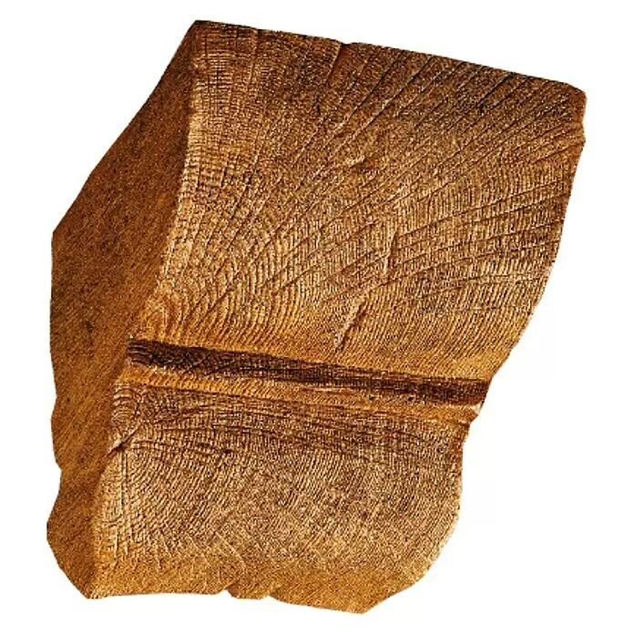 Dekoelement - Konsole, Hellbraun, 6 x 9 x 11 cm - Rustikaler goldbrauner Holzkonsole mit sichtbarer Maserung und texturierter Oberfläche für Deko oder Stütze.