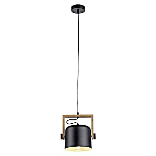 Just Light Cup Lámpara colgante (60 W, L x An x Al: 24 x 24 x 120 cm, Negro/Madera, E27, 1 ud.)