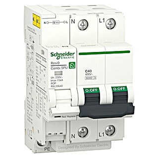 Schneider Electric Interruptor diferencial automático GA Resi9 Combi (40 A, 1 polo + neutro)