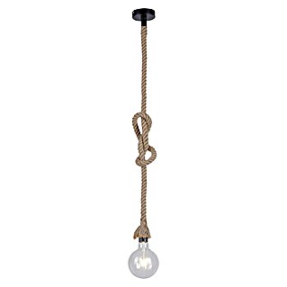 Just Light Rope Lámpara colgante redonda (15 W, Ø x Al: 10 x 120 cm, Natural, E27, 1 ud.)