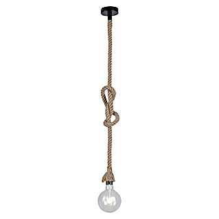 LeuchtenDirekt Rope Lámpara colgante redonda (15 W, Ø x Al: 10 x 120 cm, Natural, E27, 1 ud.)