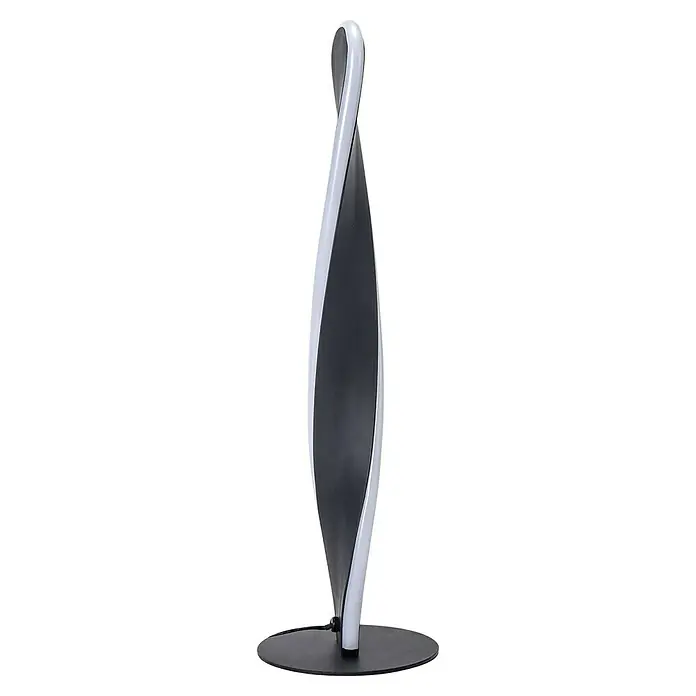 Forlight Merme Lámpara de sobremesa LED redonda - 12 W, Ø x Al: 12 x 41 cm, Negro, Blanco neutro - Elegante lámpara de pie LED de diseño moderno. La luz en espiral proporciona una luz agradable y llama la atención.