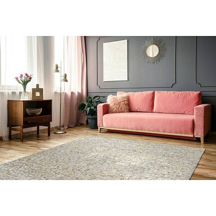 Kayoom Echtlederteppich FinishBeige, 150 x 80 cm, 100 % Leder Mood Shot