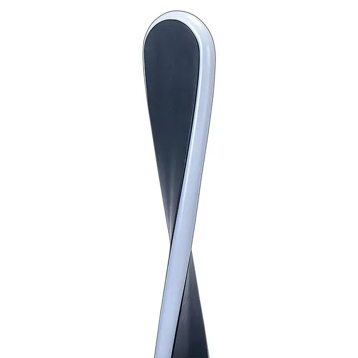 Forlight Merme Lámpara de sobremesa LED redonda - 12 W, Ø x Al: 12 x 41 cm, Negro, Blanco neutro - Elegante escultura con un diseño en espiral y un acento plateado, ideal como pieza decorativa moderna.