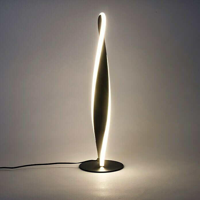 Forlight Merme Lámpara de sobremesa LED redonda (12 W, Ø x Al: 12 x 41 cm, Negro, Blanco neutro) | BAUHAUS