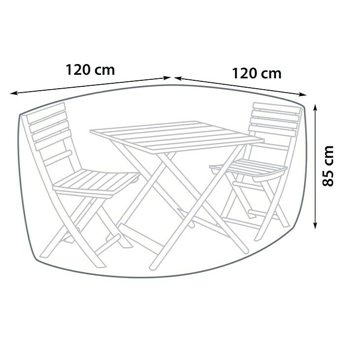 Sunfun Balkon-Set-Schutzhülle rundØ x H: 120 x 85 cm Sketch